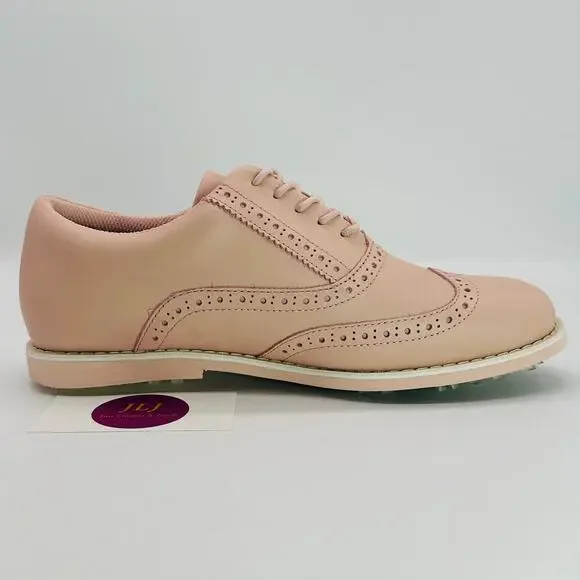 G/Fore Women's Brogue Gallivanter Blush Leather Golf Shoes G4LS22EF08 Size 9 - Picture 6 of 10
